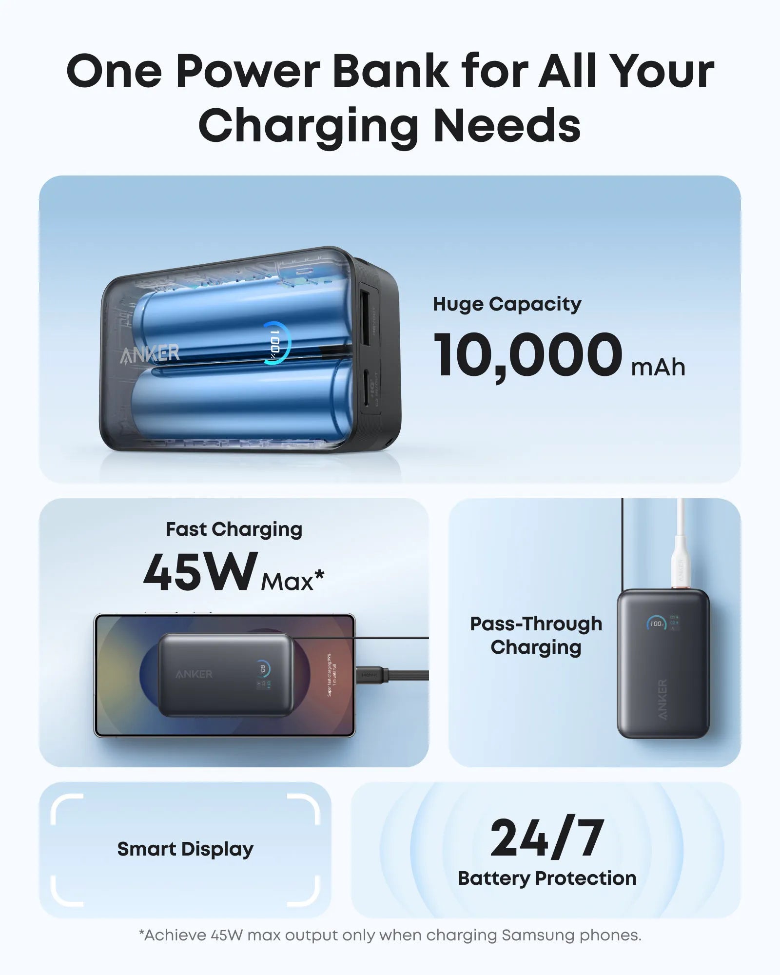 Anker Nano Power Bank 10K with 45W and Built-In Retractable USB-C Cable