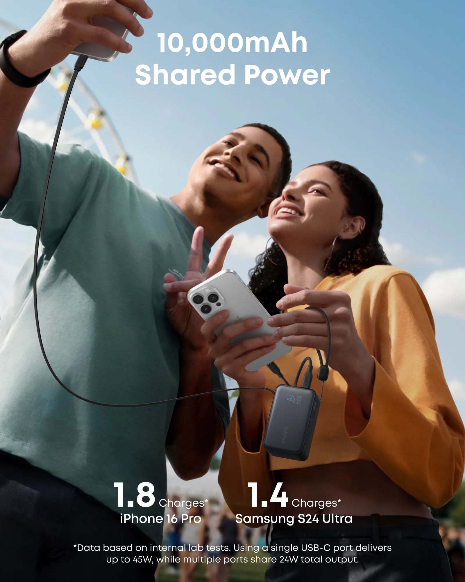 Anker Nano Power Bank 10K with 45W and Built-In Retractable USB-C Cable