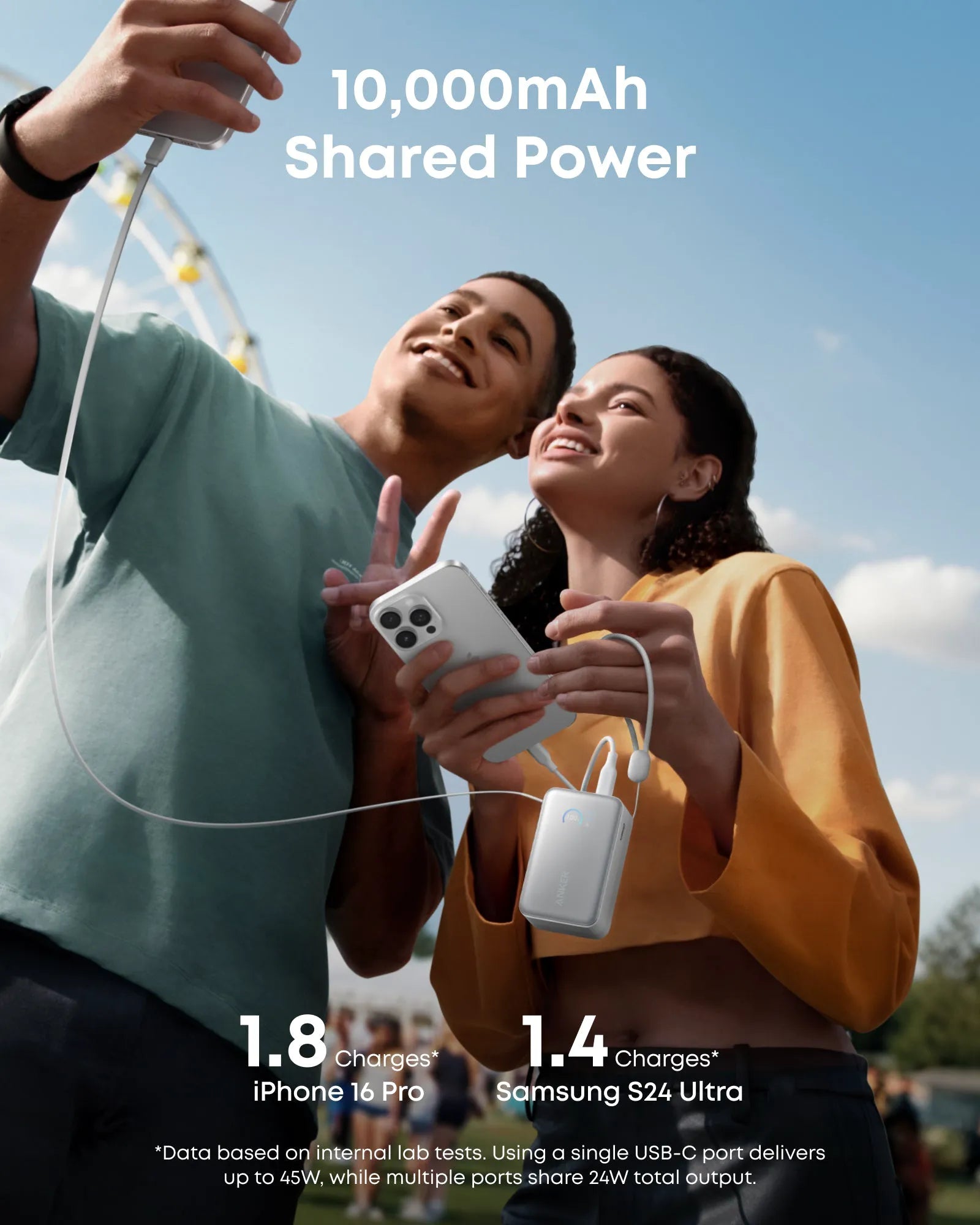 Anker Nano Power Bank 10K with 45W and Built-In Retractable USB-C Cable