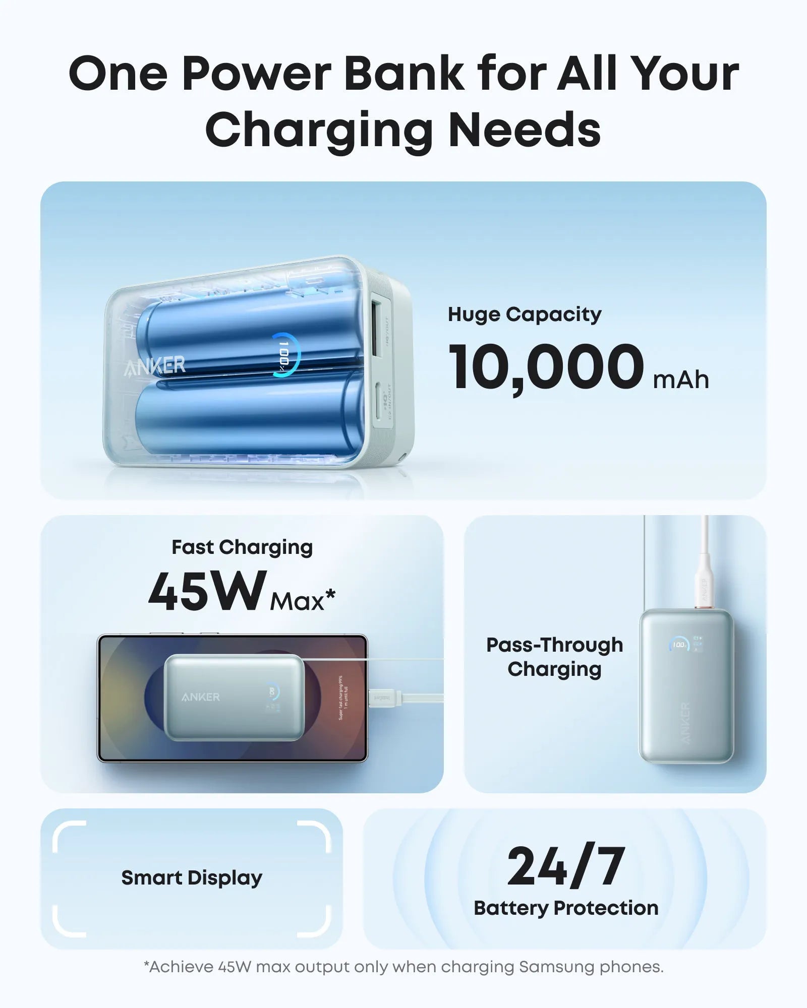 Anker Nano Power Bank 10K with 45W and Built-In Retractable USB-C Cable