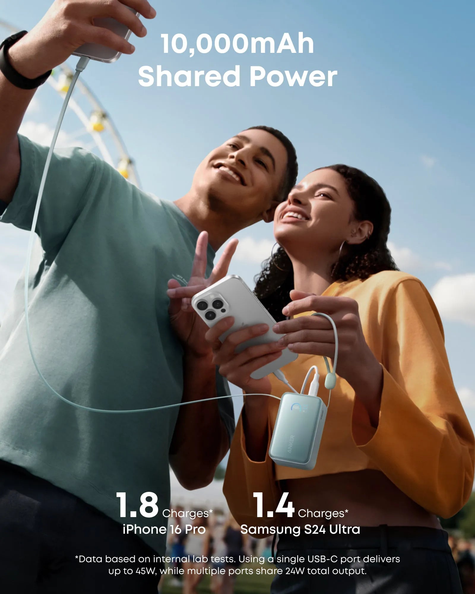 Anker Nano Power Bank 10K with 45W and Built-In Retractable USB-C Cable