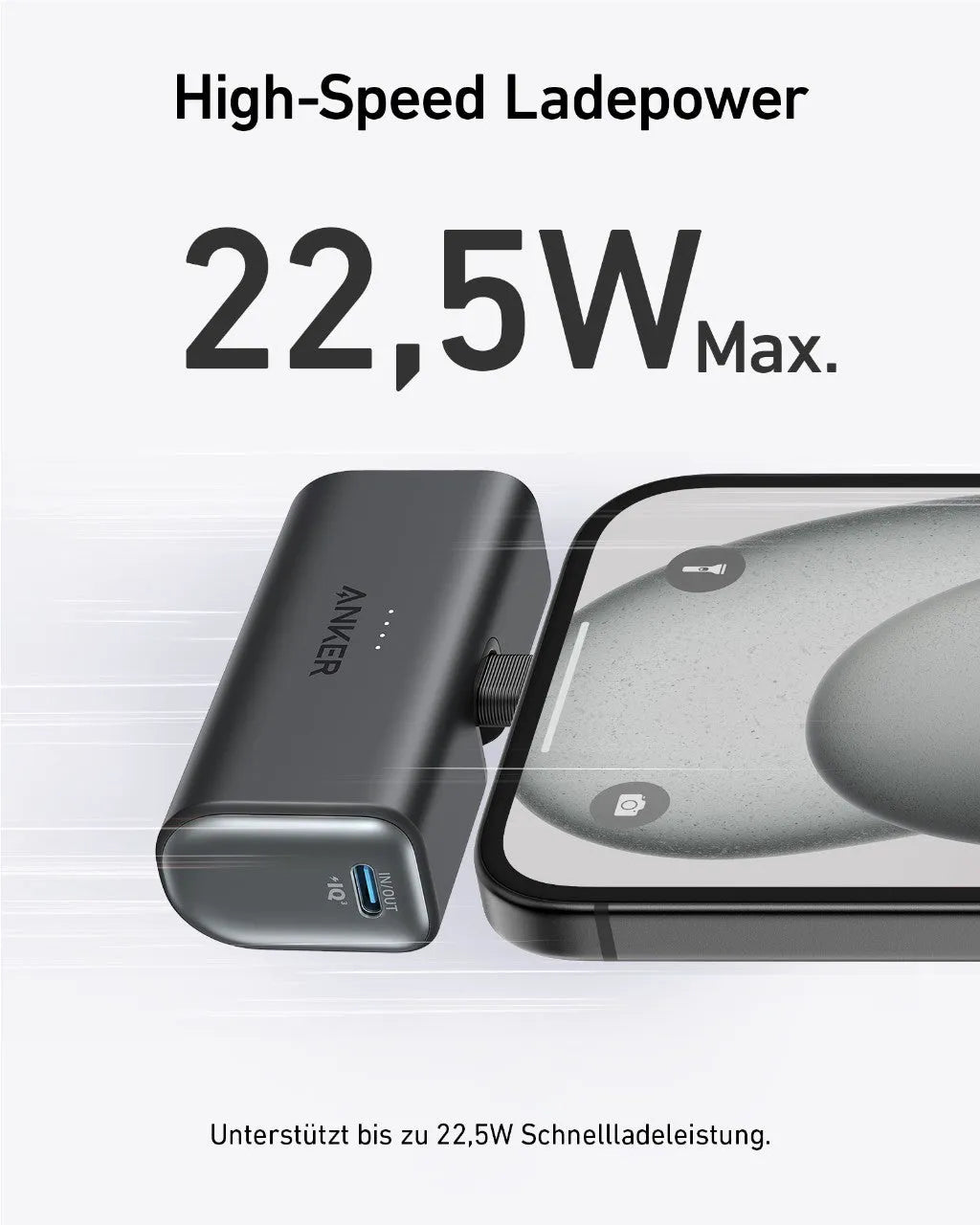 Anker Nano Power Bank (22.5W, Built-in USB-C Connector)