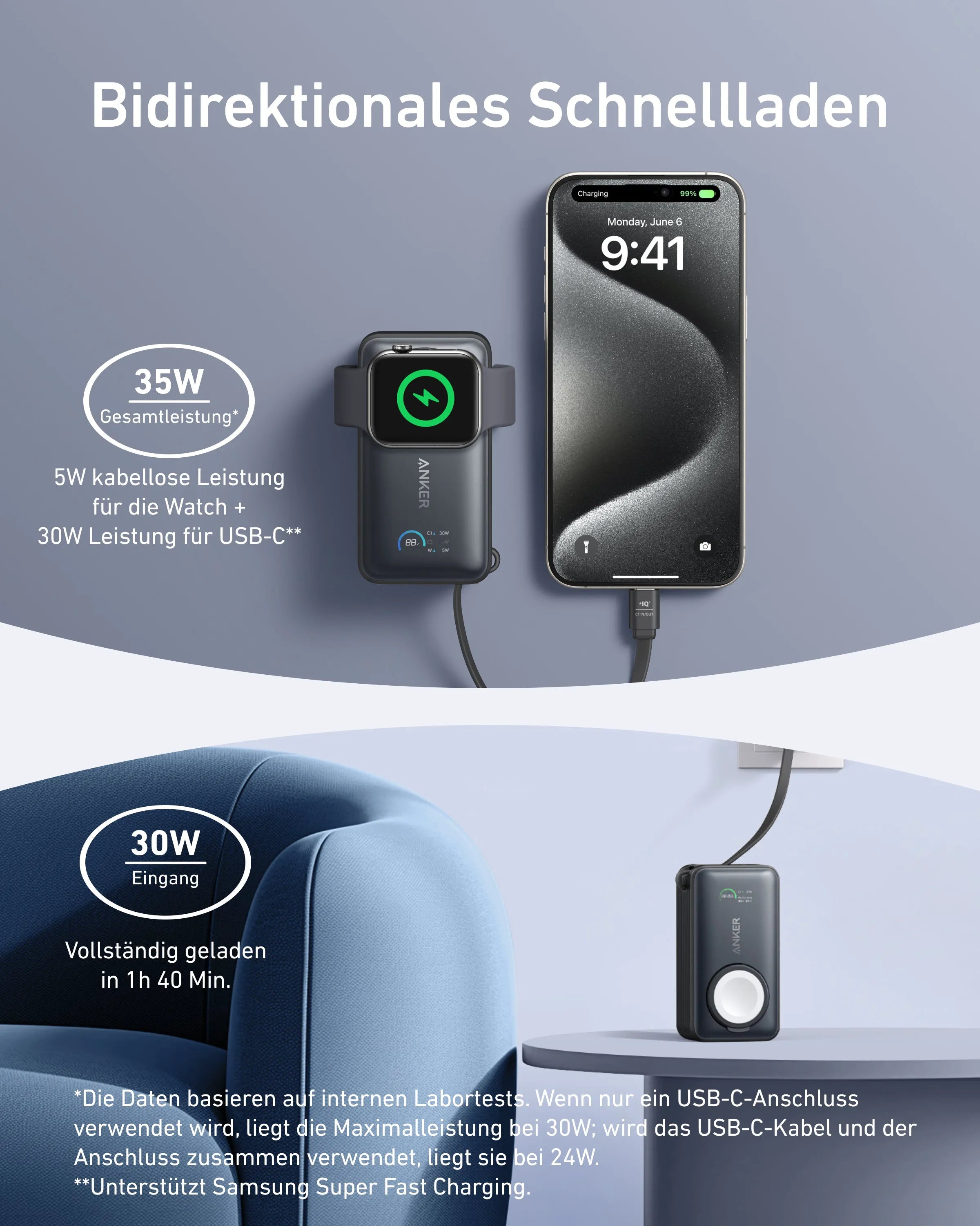 Anker MagGo Power Bank (10000mAh, 35W, for Apple Watch) | Exclusive Livestream Offer