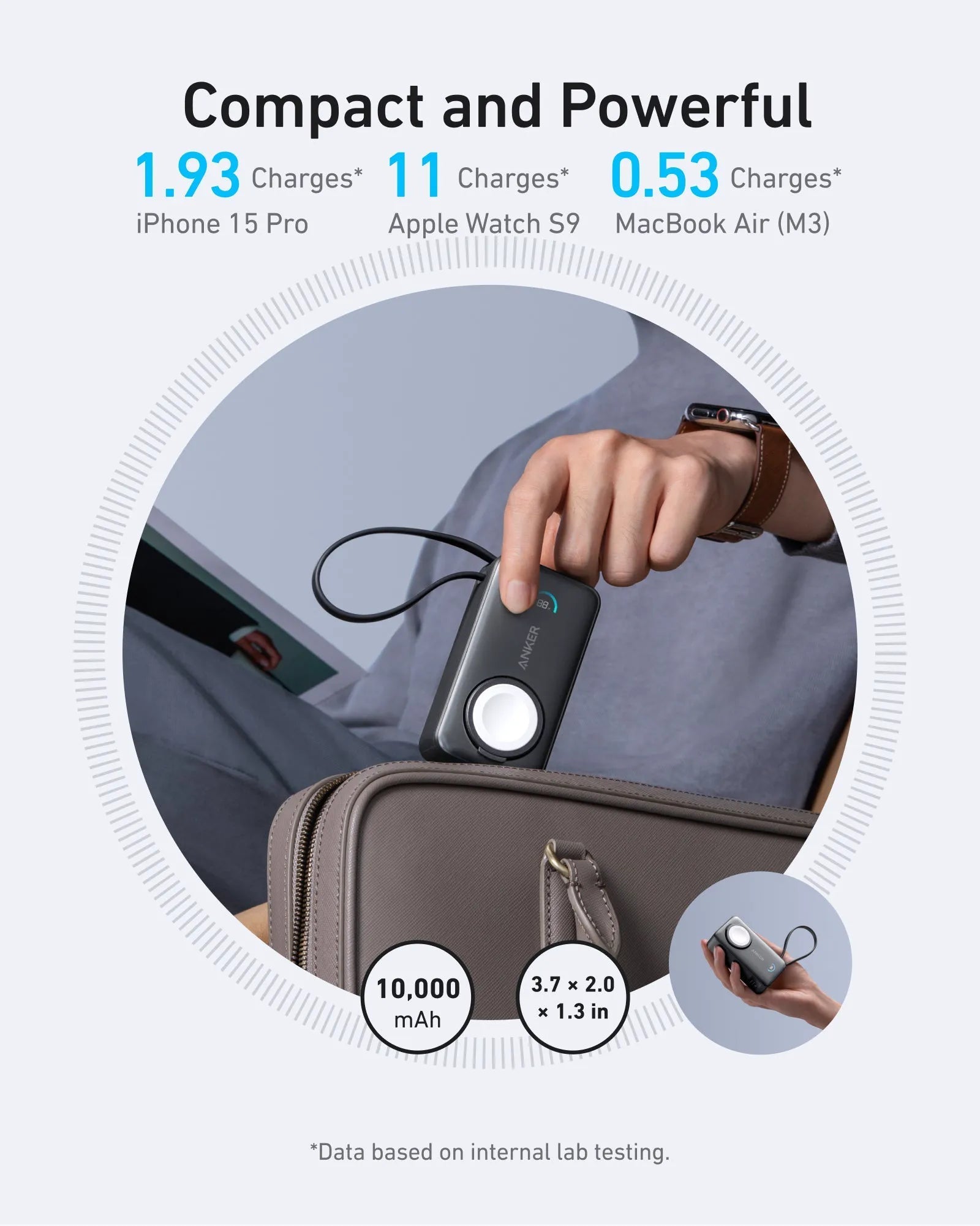 Anker MagGo Power Bank 10K with 35W Charging for Apple Watch
