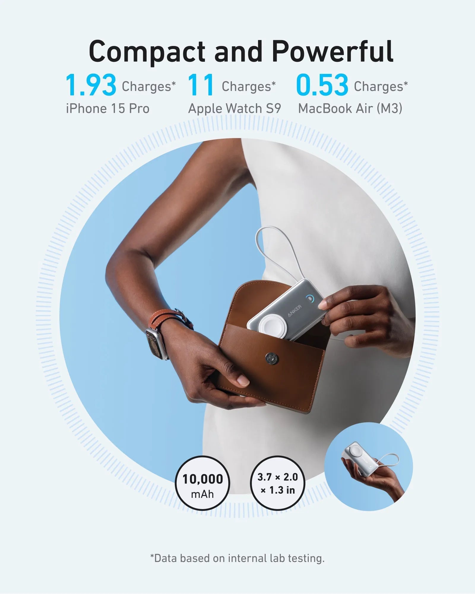 Anker MagGo Power Bank 10K with 35W Charging for Apple Watch