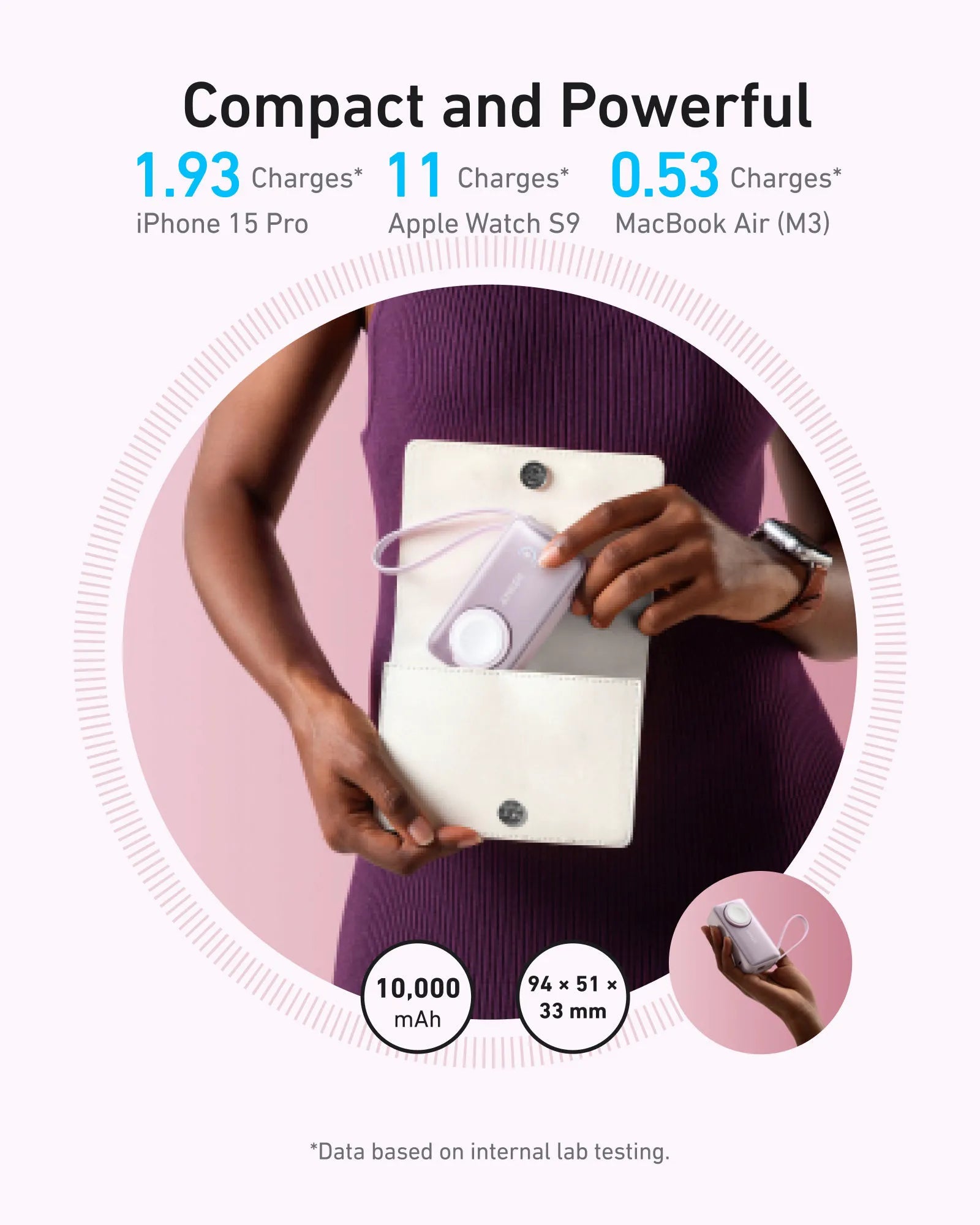 Anker MagGo Power Bank 10K with 35W Charging for Apple Watch