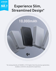 Anker MagGo Power Bank (10K, Slim) with USB-C to USB-C Cable (240W, Upcycled-Braided)