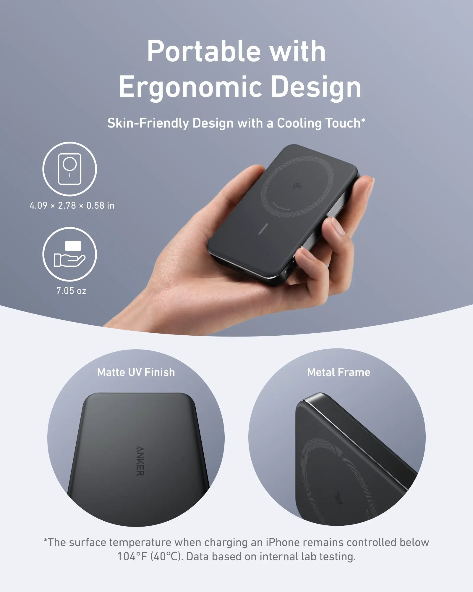 Anker MagGo Power Bank (10K, Slim) with USB-C to USB-C Cable (240W, Upcycled-Braided)