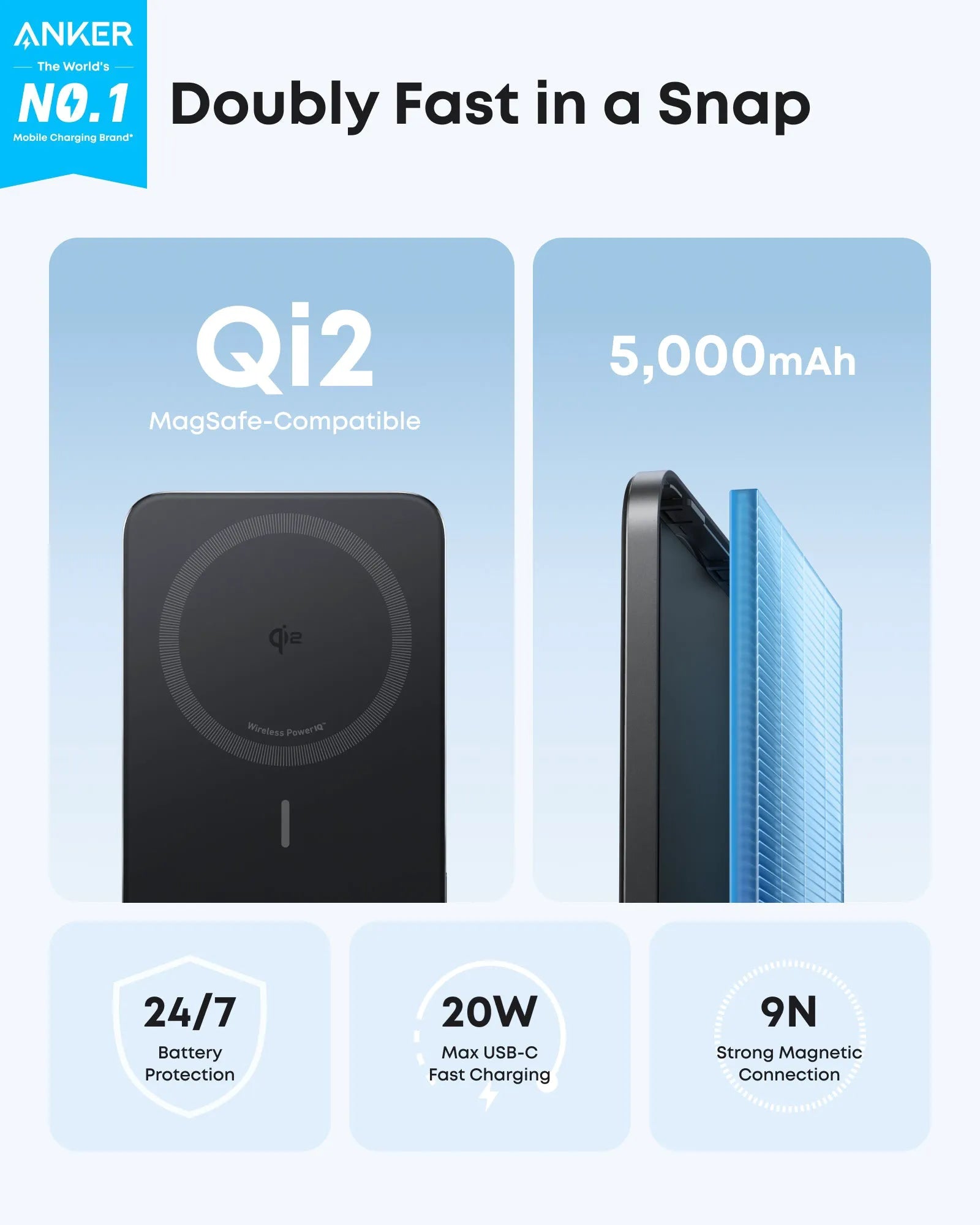 Anker Nano Power Bank (5K, MagGo, Slim) and Anker Nano Charger (70W, 3 Ports)