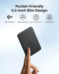 Anker Nano Power Bank (5K, MagGo, Slim) with Anker USB-C to USB-C Cable (240W, Upcycled-Braided)
