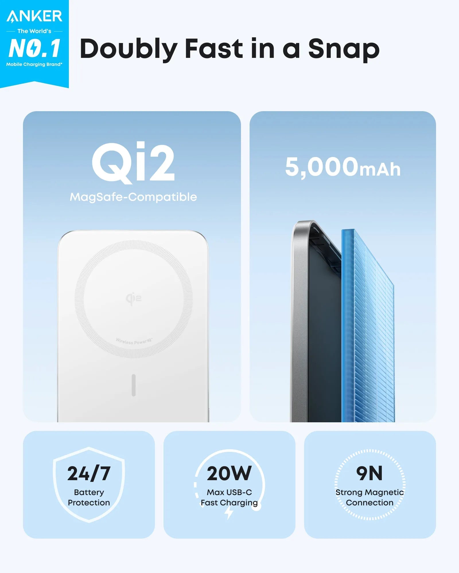 Anker Nano Power Bank (5K, MagGo, Slim) and Anker Nano Charger (70W, 3 Ports)