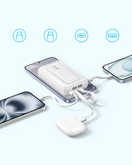 Anker Zolo 10K Power Bank with 35W and Built-In Dual USB-C Cables
