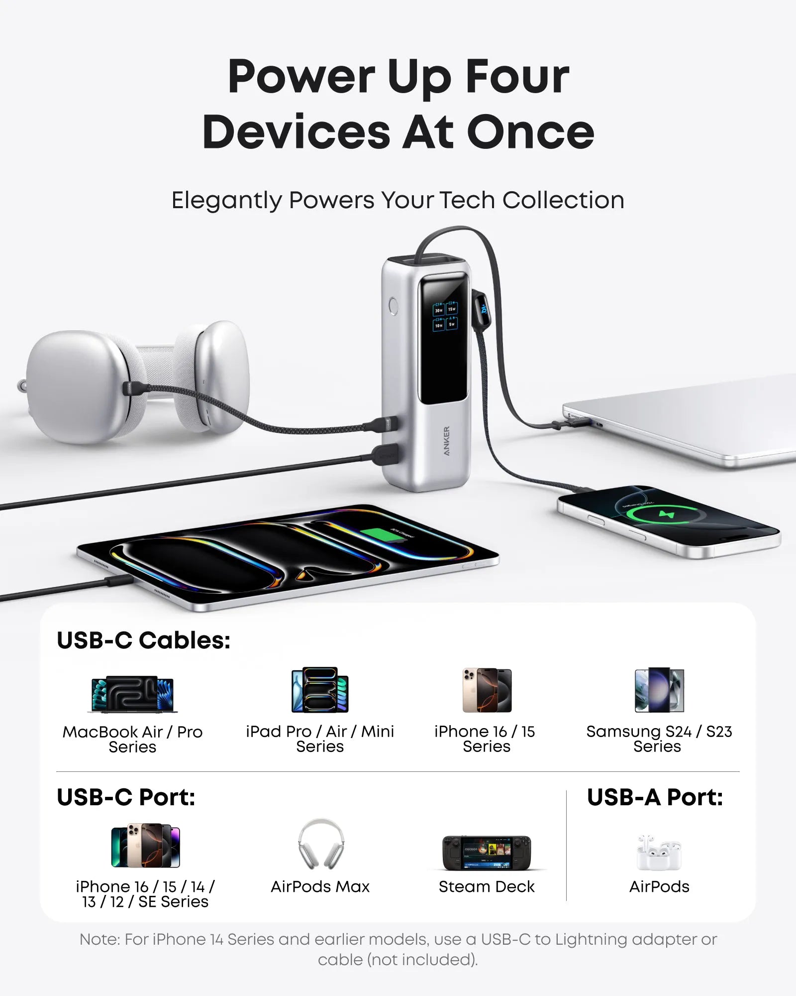 Anker Laptop Power Bank, 25,000 mAh External Battery with 3 USB-C Ports, 100W for Multi-Device Charging