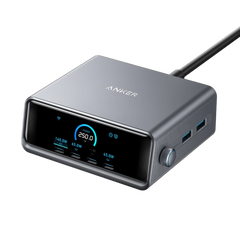 Anker Prime Charger (250W, 6 Ports, GaNPrime) + Anker 547 USB-C Hub (7-in-2, for MacBook, Gray)