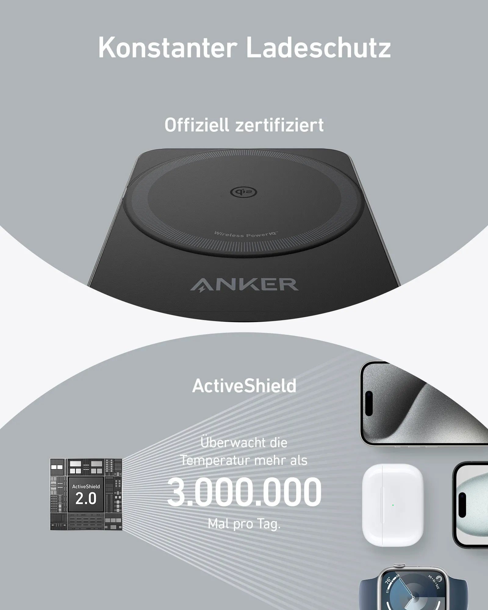Anker MagGo Wireless Charging Station (Foldable 3-in-1) + Anker MagGo Power Bank (10K)