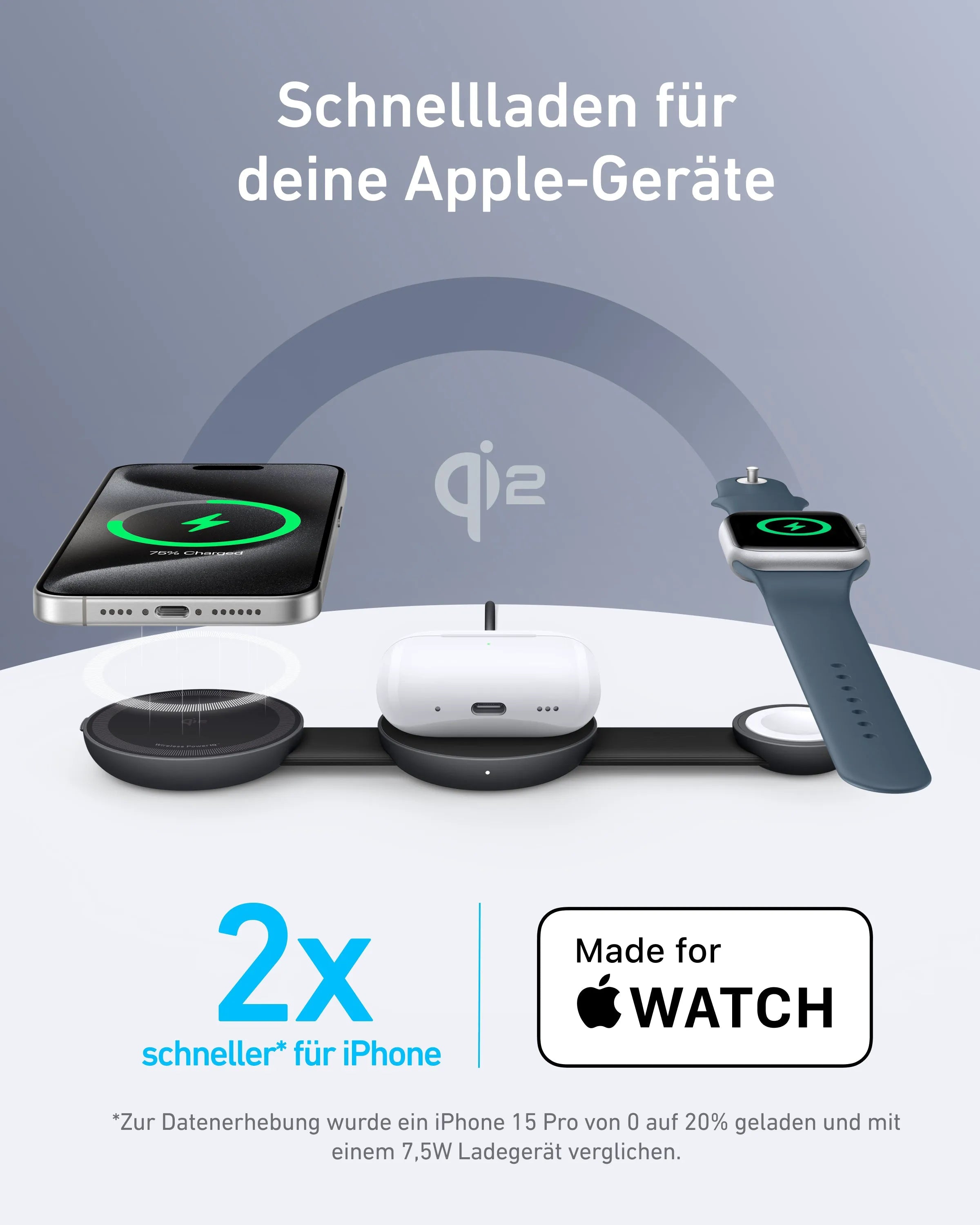 Anker MagGo Wireless Charging Station (3-in-1, Foldable Charging Pad)