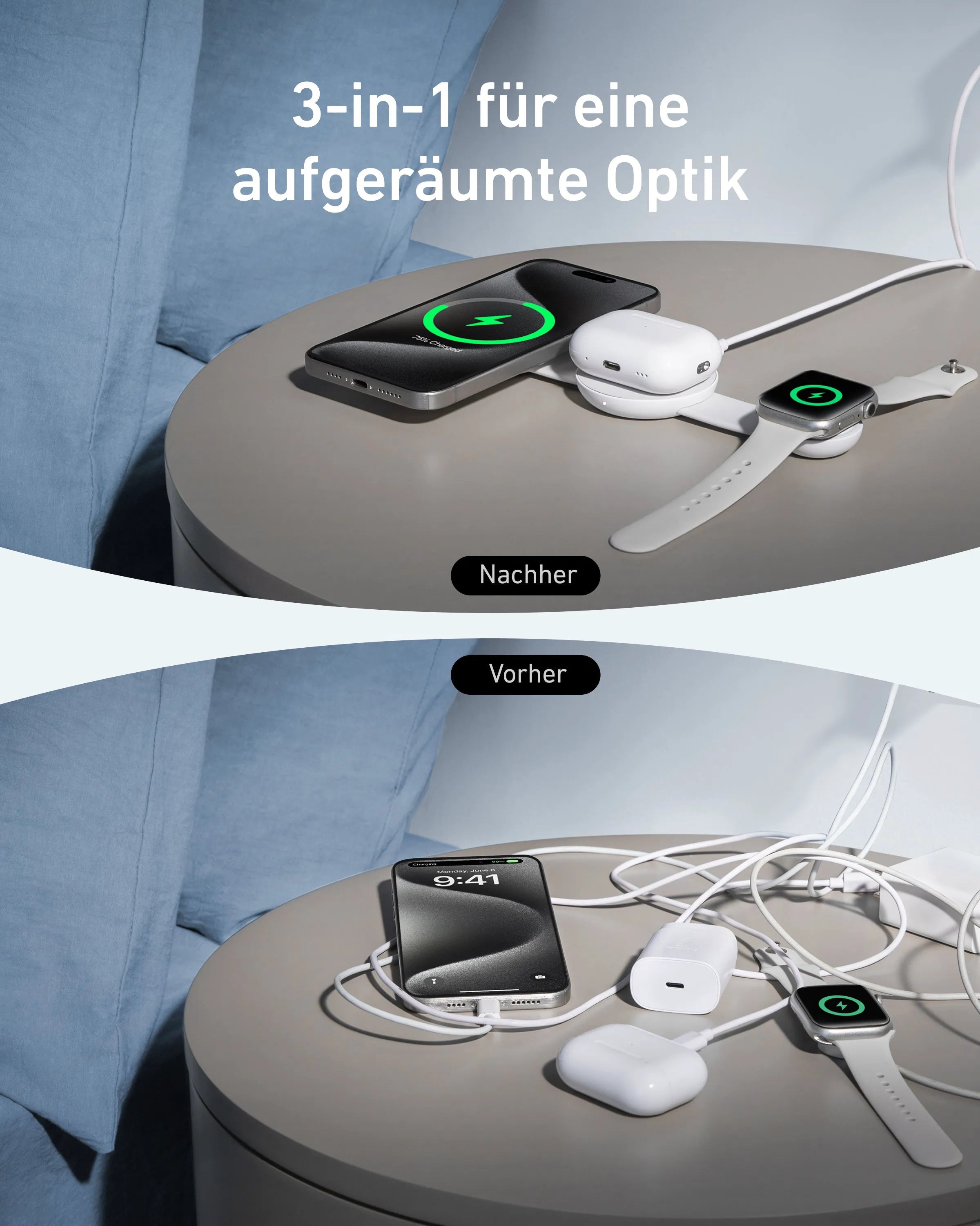 Anker MagGo Wireless Charging Station (3-in-1, Foldable Charging Pad)