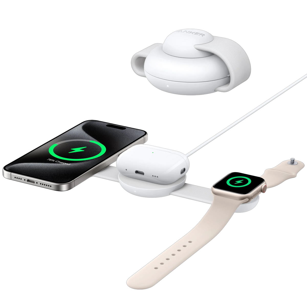 Anker MagGo Wireless Charging Station (3-in-1, Foldable Charging Pad)