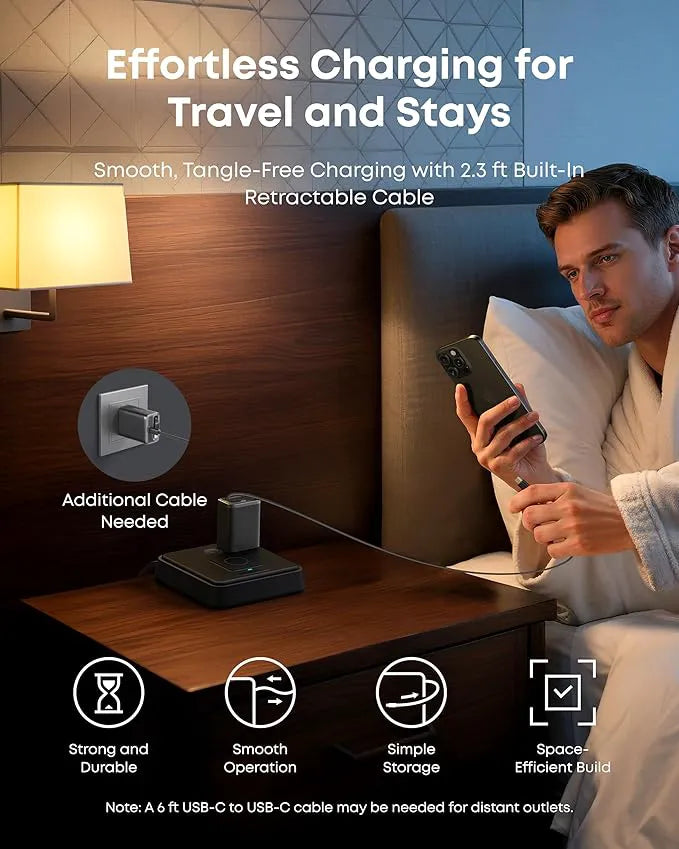Anker Nano Charger 35W with Built-In Retractable USB-C Cable