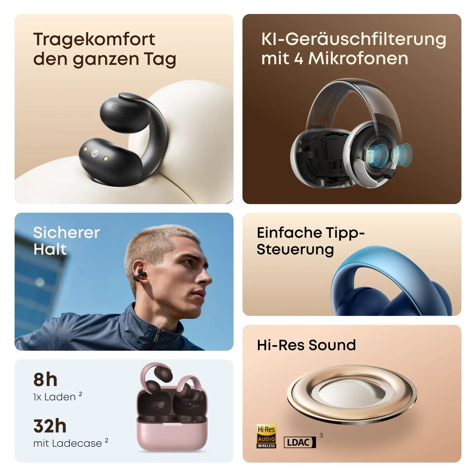 soundcore AeroClip Open-Ear Clip Earbuds with Adaptive Comfort