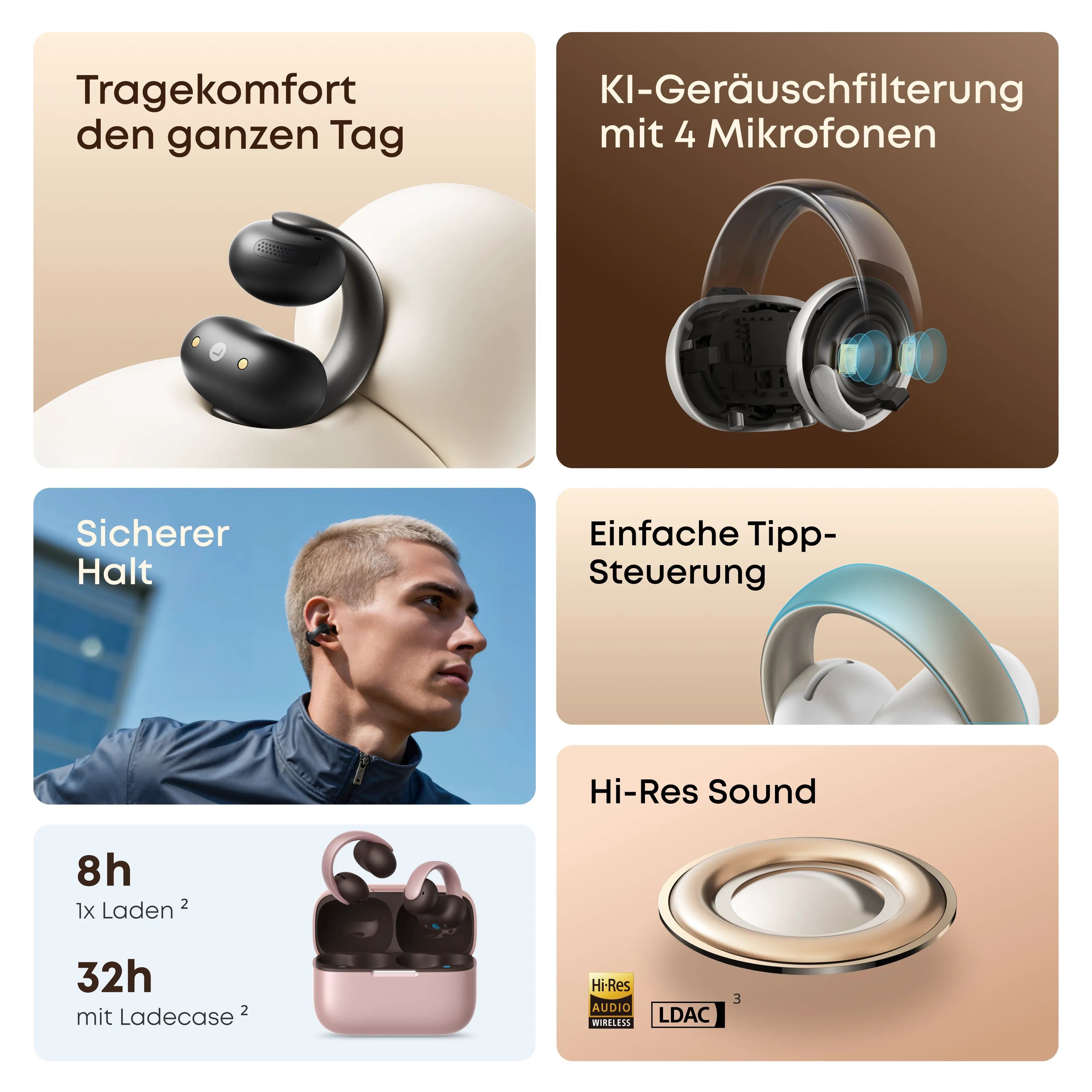 soundcore AeroClip Open-Ear Clip Earbuds with Adaptive Comfort