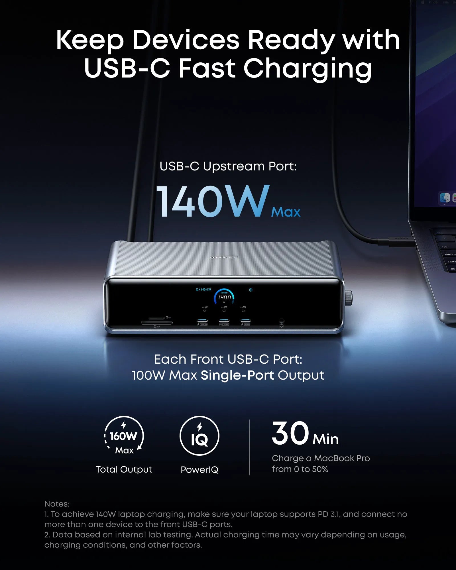 Anker Prime Docking Station & Anker Nano Charger (70W, 3 Ports)