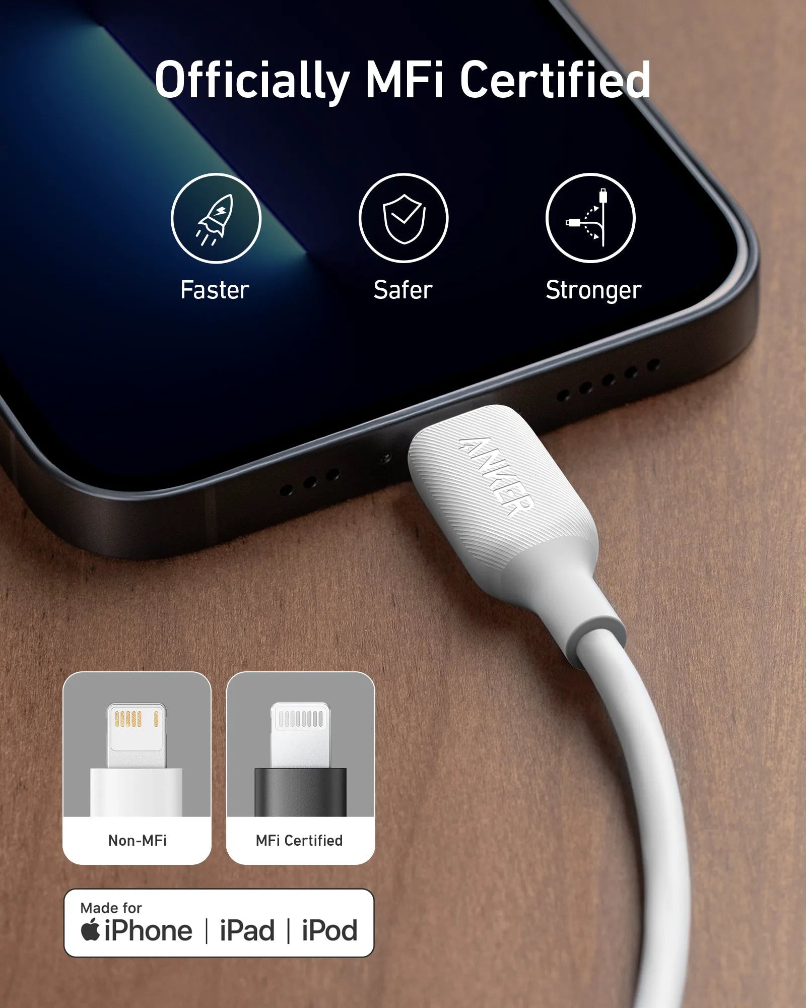 Anker 541 USB-C to Lightning Cable (1ft / 3ft / 6ft)