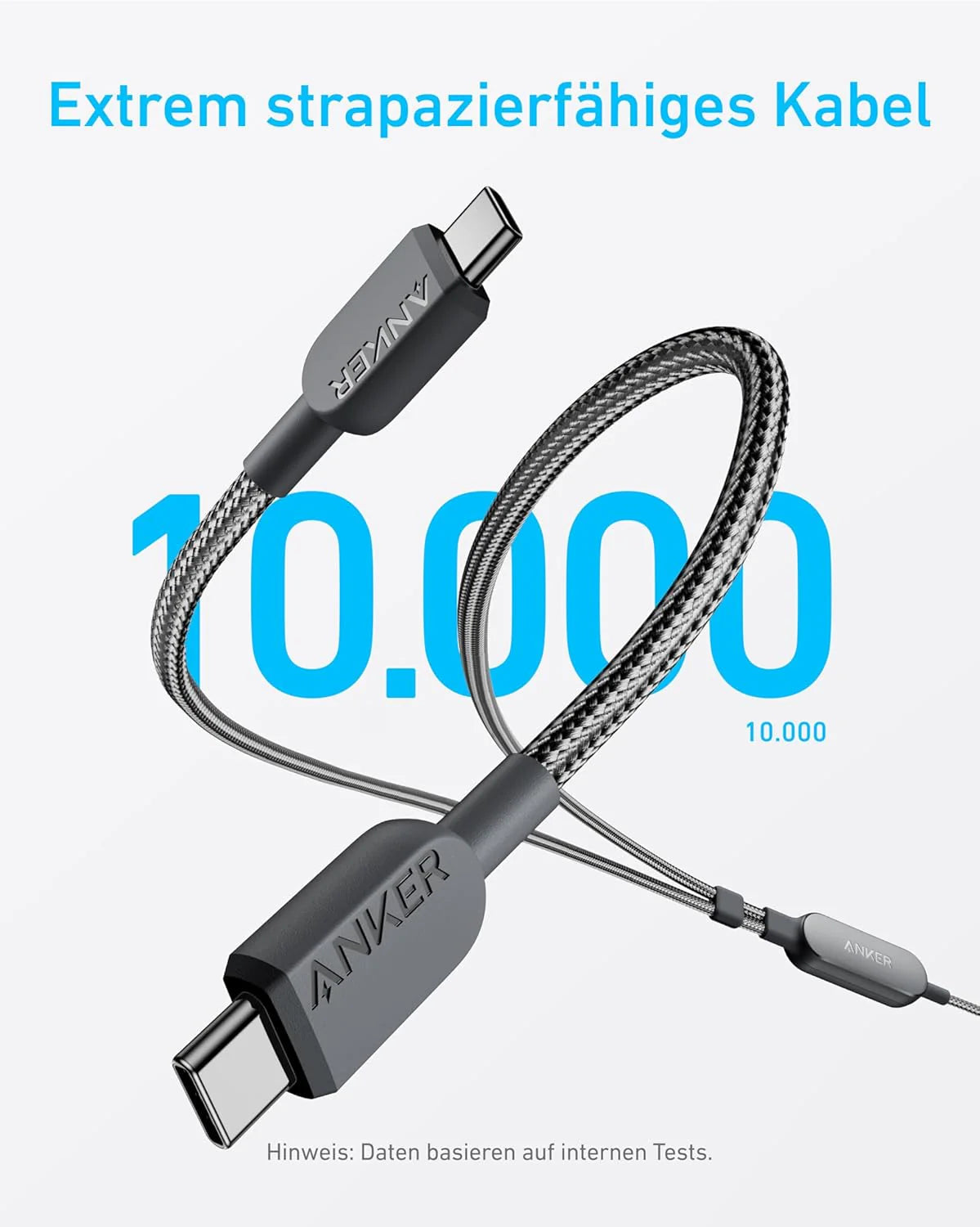 Anker 715 Ladegerät (Nano II 65W) + Anker 2-in-1 USB-C auf USB-C Kabel (120cm, 140W, Flecht-Design)