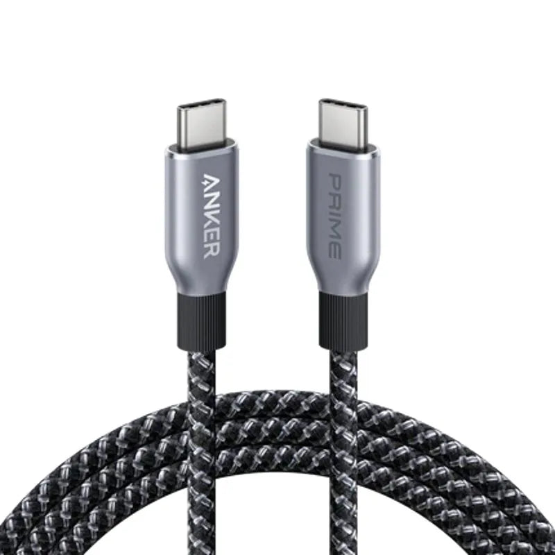 Anker 140W 4-Port PD 3.1 Charger with USB-C Cable + Anker Prime USB-C to USB-C Cable (240W, Upcycled Braided, 1.8m)