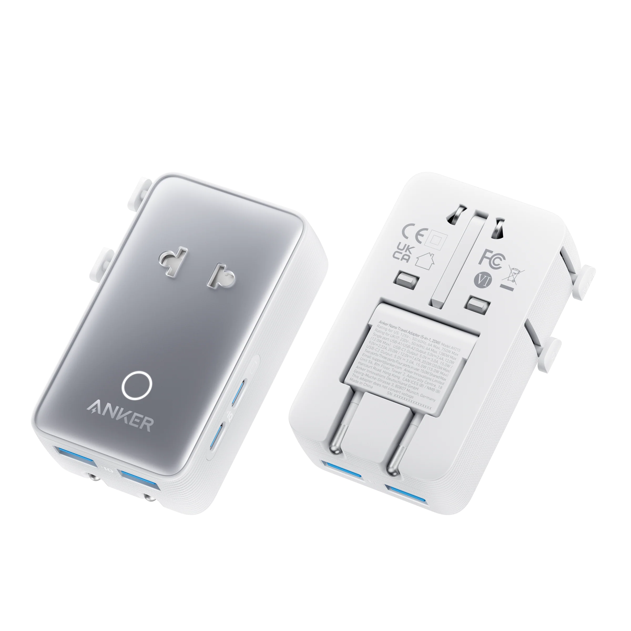 Anker Nano Travel Adapter (5-in-1, 20W)