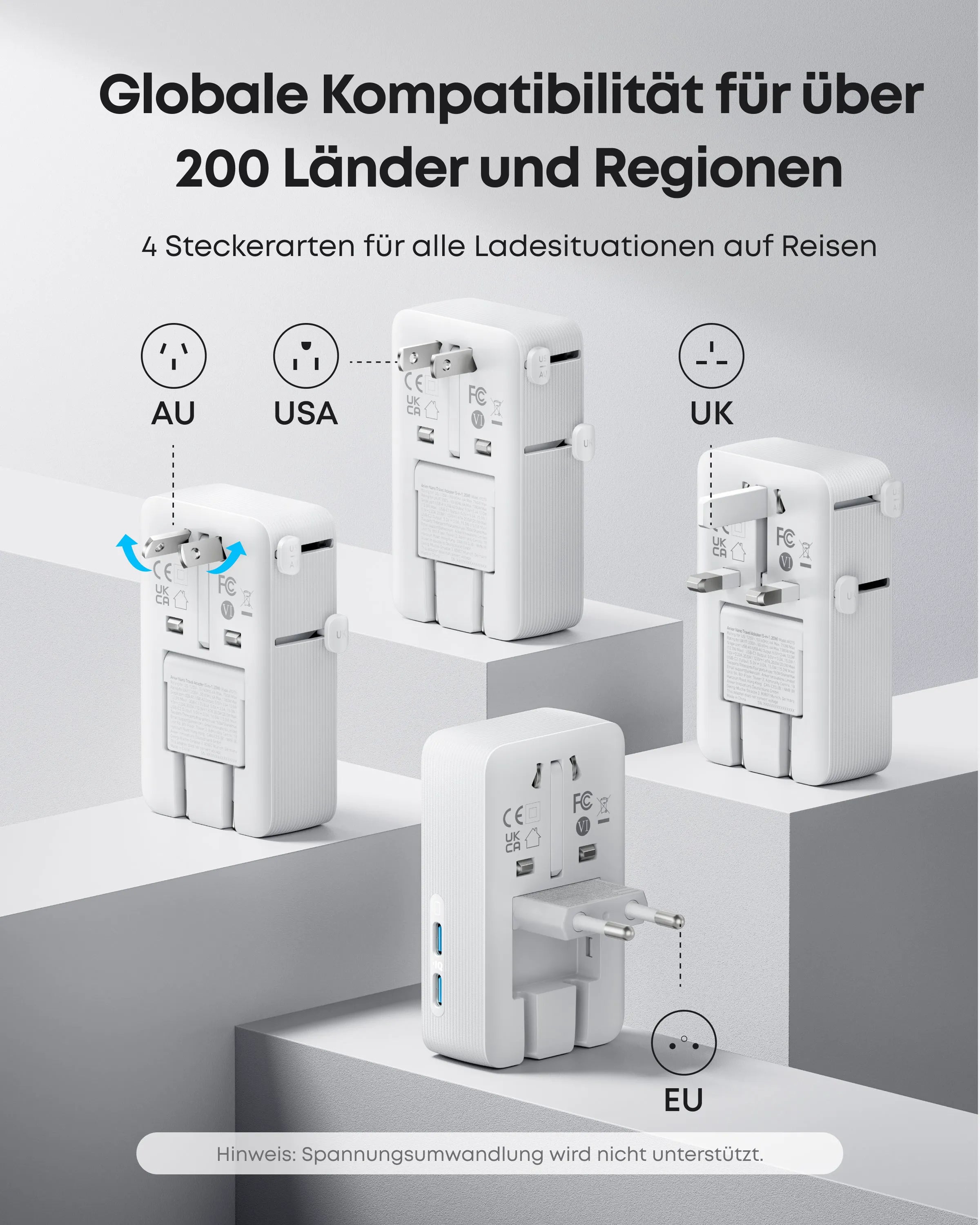 Anker Nano Travel Adapter (5-in-1, 20W)
