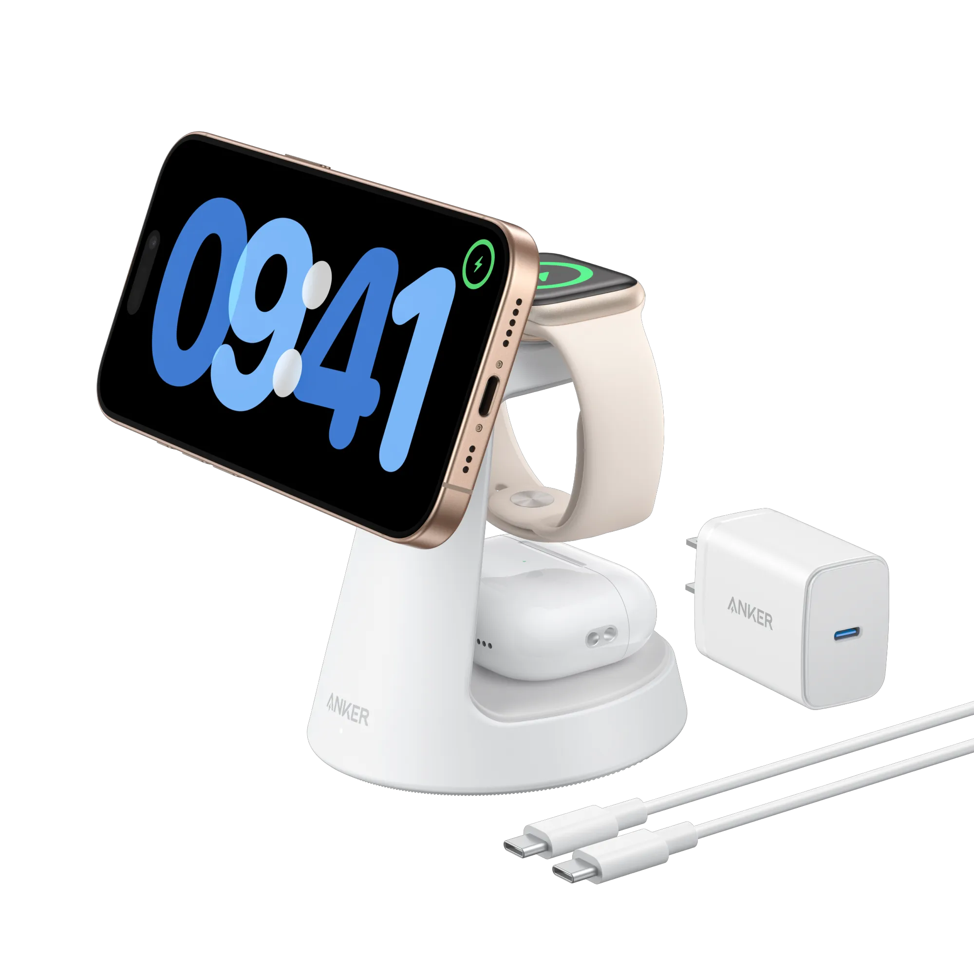 Anker MagGo 3-in-1 Wireless Charging Station with Dock Stand