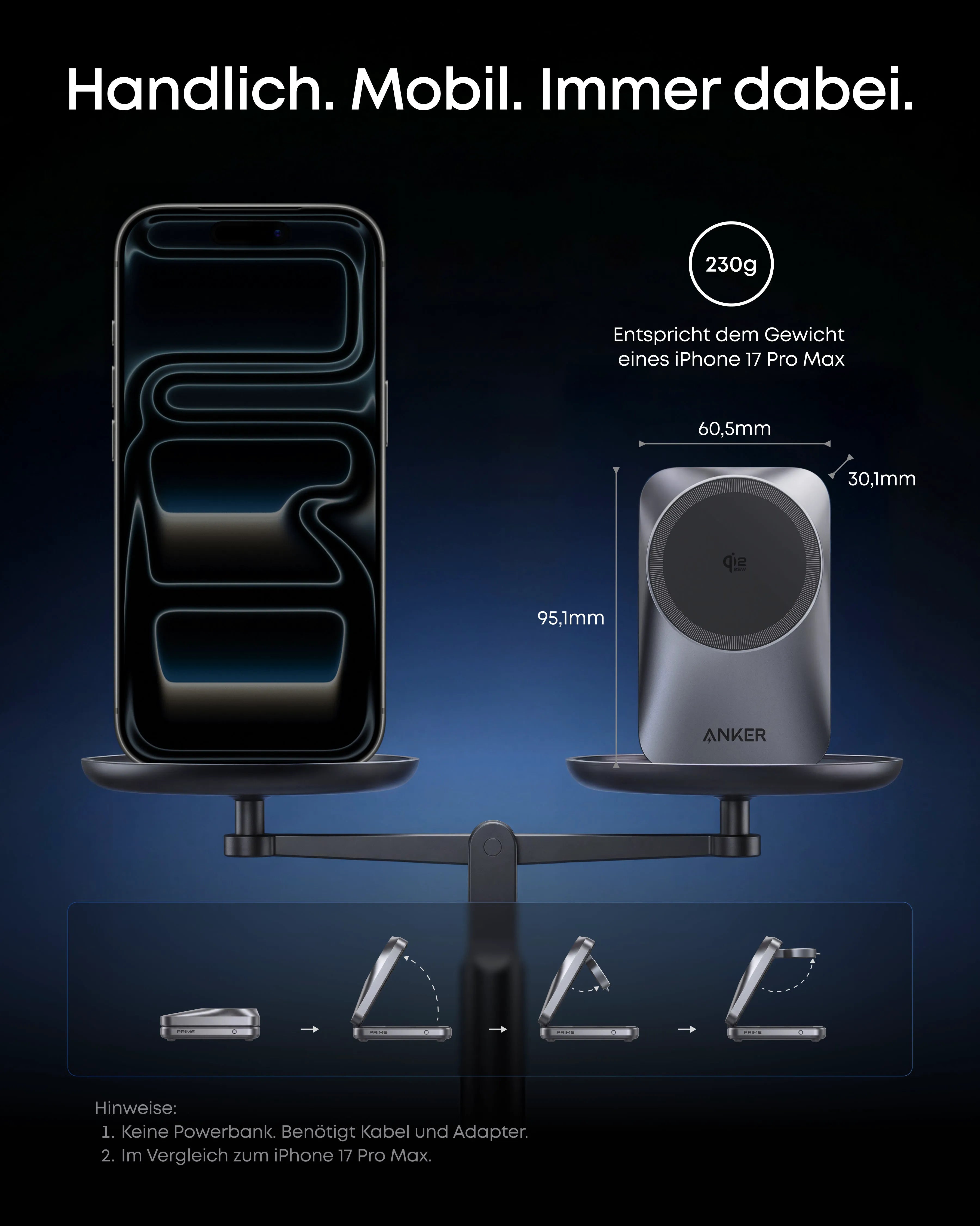 Anker Prime Wireless Charging Station (3-in-1, MagGo, AirCool, Foldable)