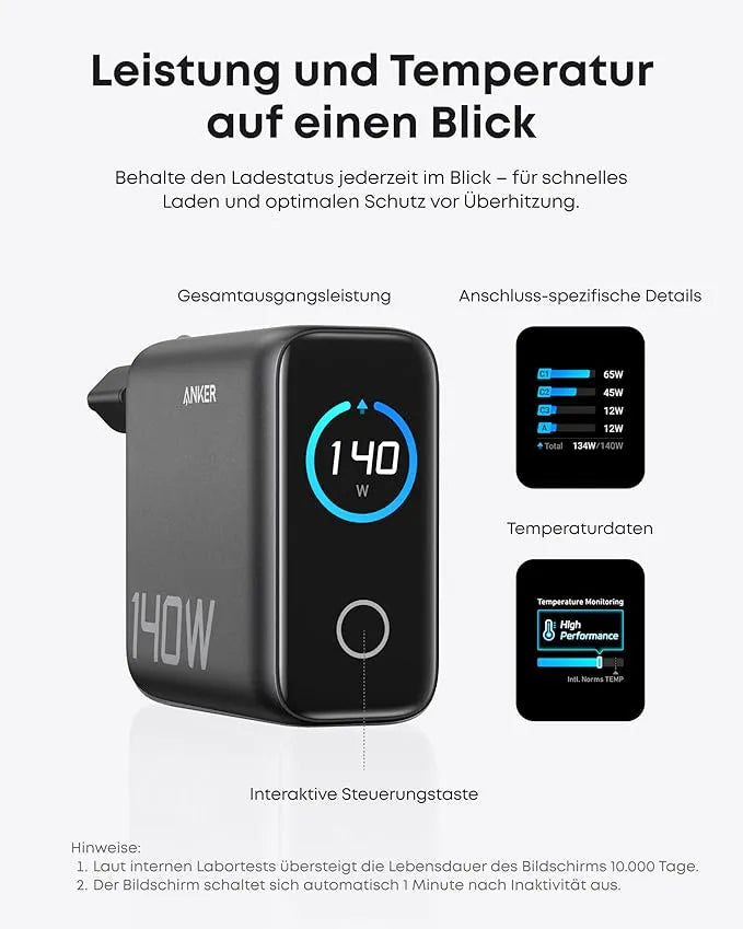 Anker Powerbank (25K, 165W, Built-in + Retractable Cable) + Anker Charger (140W, 4-Port, PD 3.1) with USB-C Cable