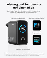 Anker 140W 4-Port USB-C Charger with PD 3.1 and Cable + Anker Nano 5-in-1 Travel Adapter (20W)