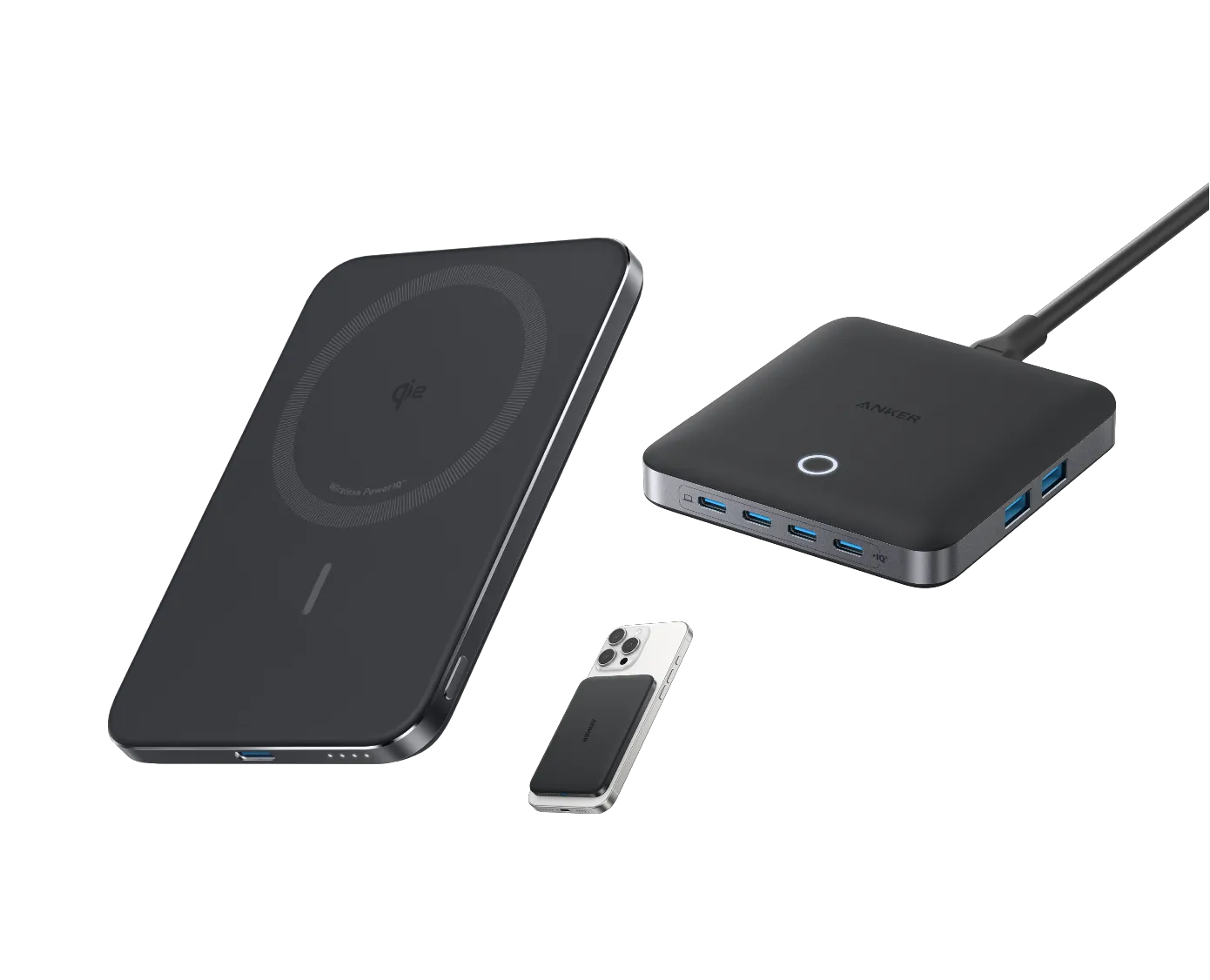 Anker Nano Power Bank (5K, Magnetic, Slim) + Anker Nano Charger (130W, 6 Ports)