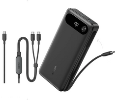 Anker Powerbank (20K, 87W, Built-in USB-C Cable) + Anker 2-in-1 USB-C to USB-C Cable (120cm, 140W, Braided Design)