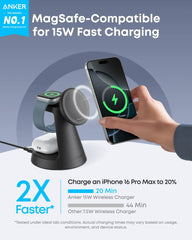 Anker MagGo 3-in-1 Wireless Charging Station with Dock Stand