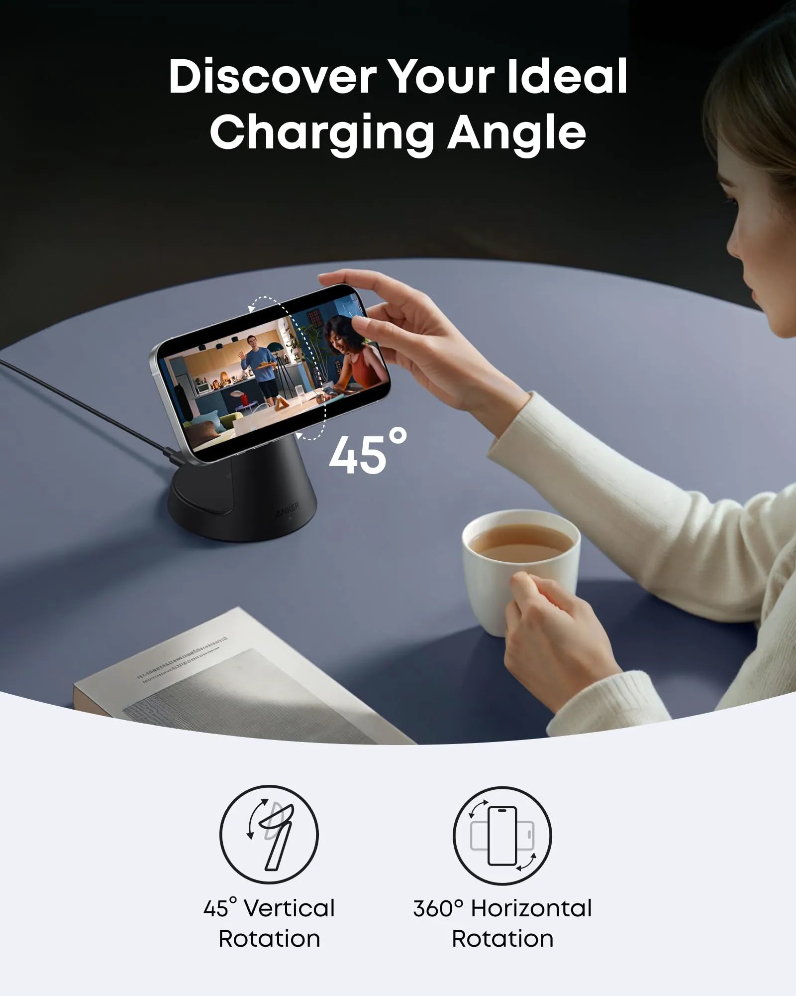 Anker MagGo 3-in-1 Wireless Charging Station with Dock Stand