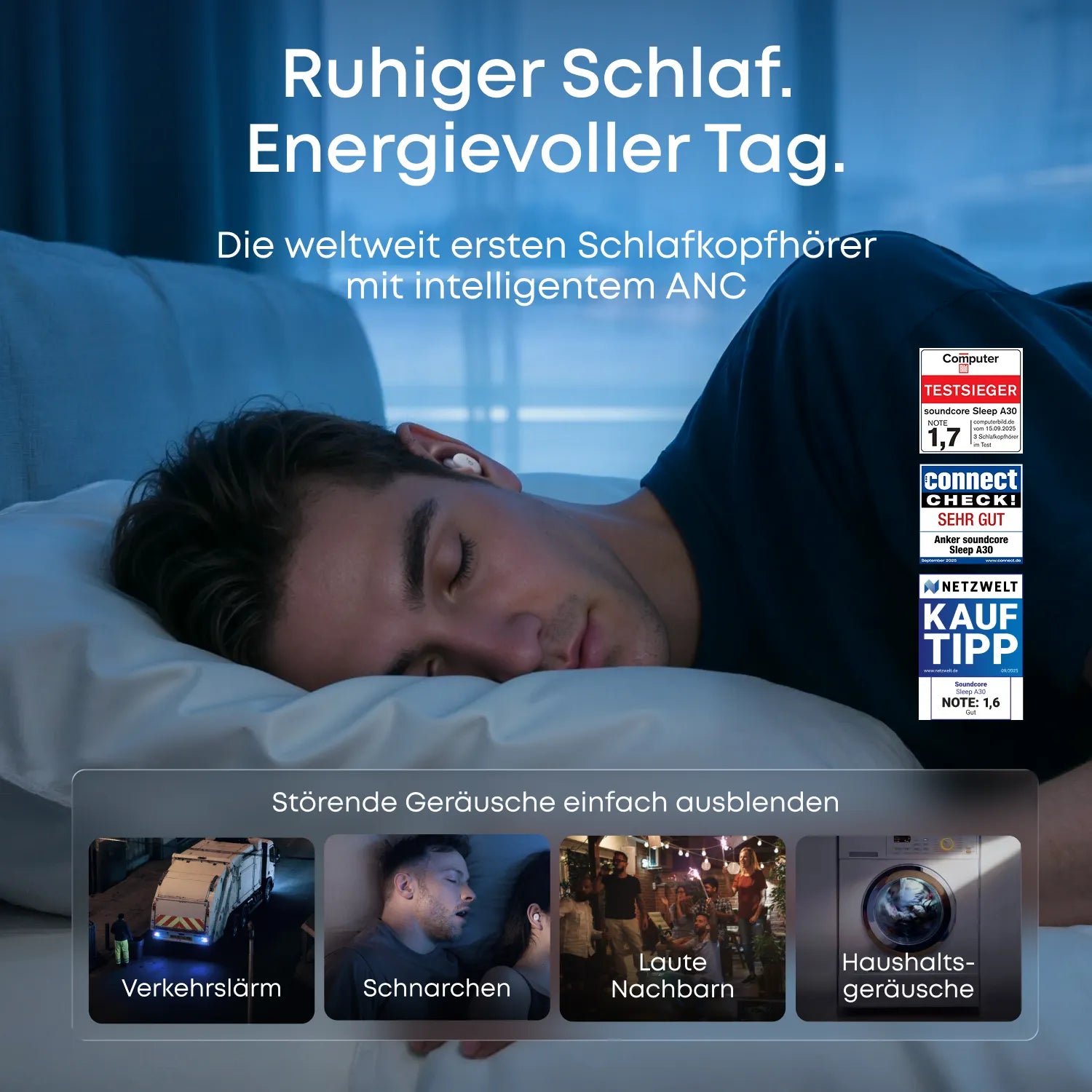 Sleep A30｜World's First Smart ANC Sleep Headphones