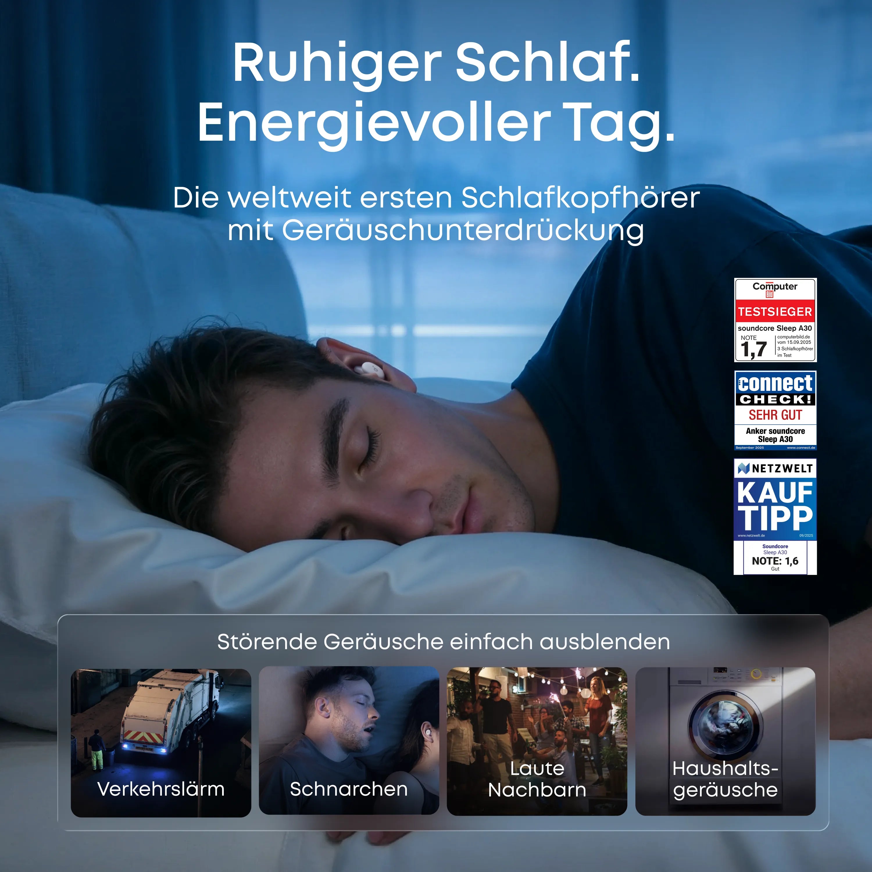 Sleep A30｜World's First Smart ANC Sleep Headphones