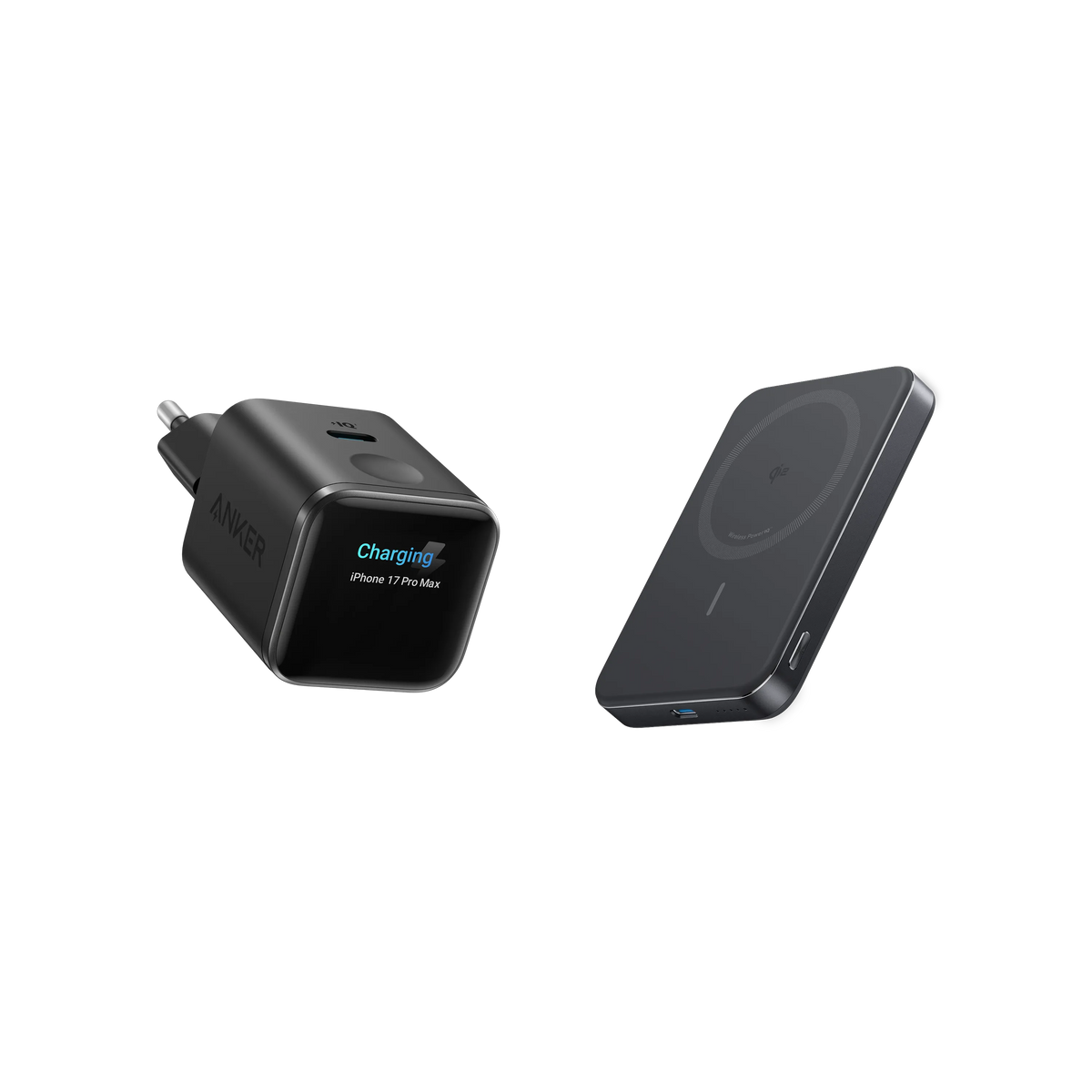 Anker Nano Charger (45W, Smart Display) + Anker MagGo Power Bank (10000mAh, Slim)