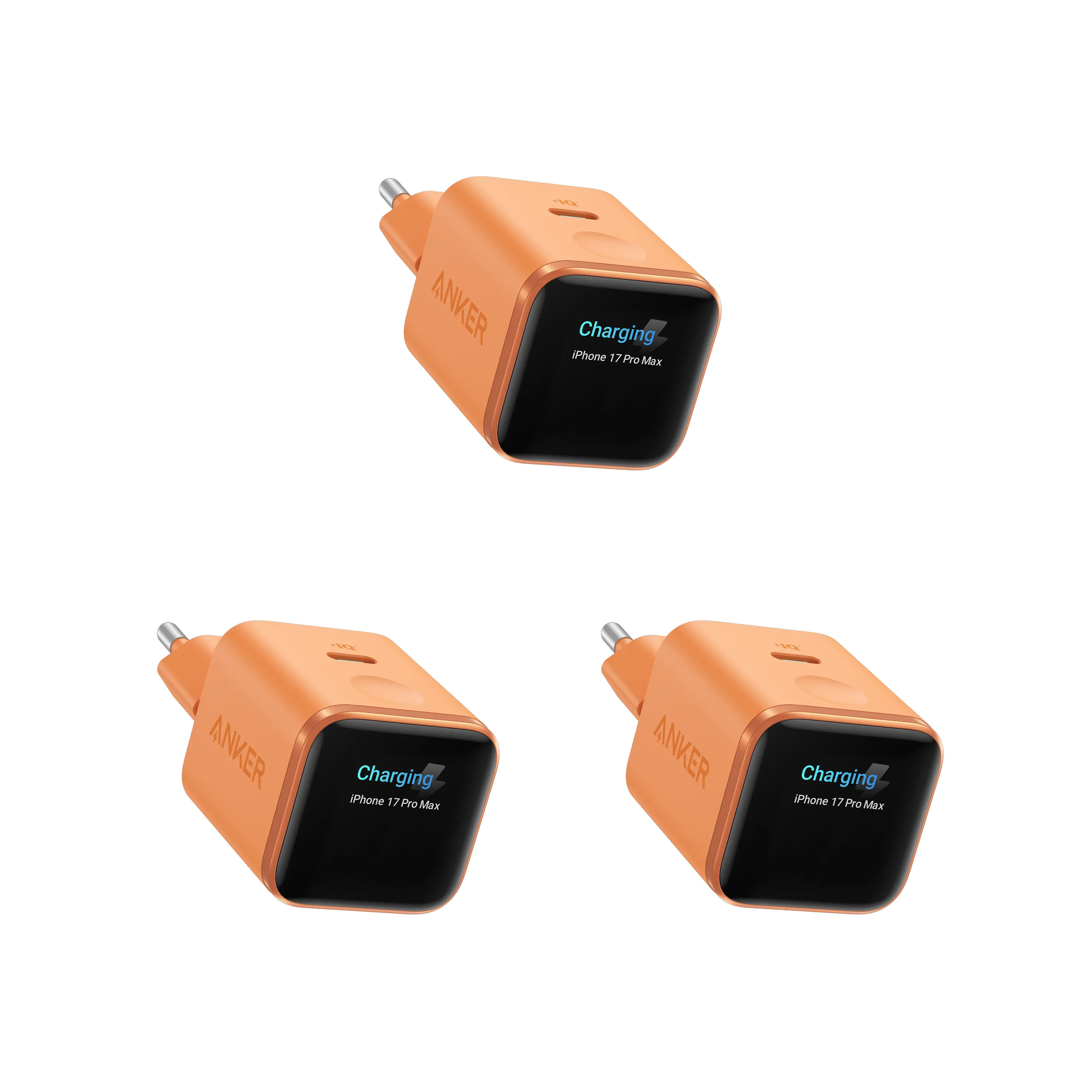 Anker Nano Charger (45W, Smart Display, 3-Pack)