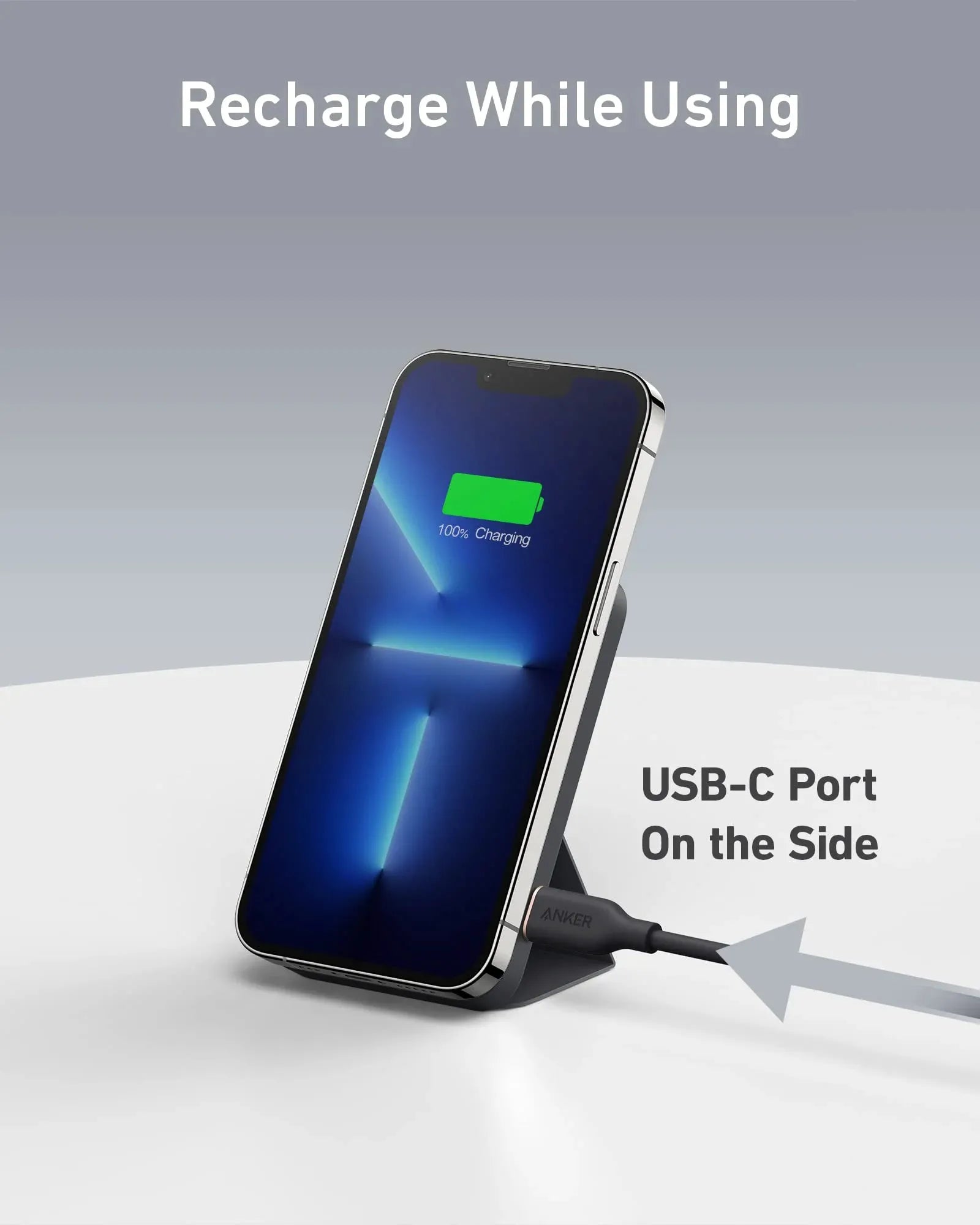 Anker Power Bank, 622 Magnetic Battery (MagGo), Foldable Magnetic Wireless Portable Charger 5000 mAh with USB-C