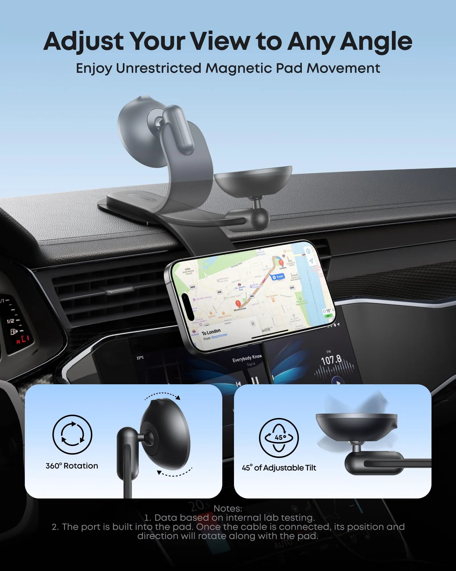 Anker Nano Wireless Car Charger with Magnetic Detachable Pad