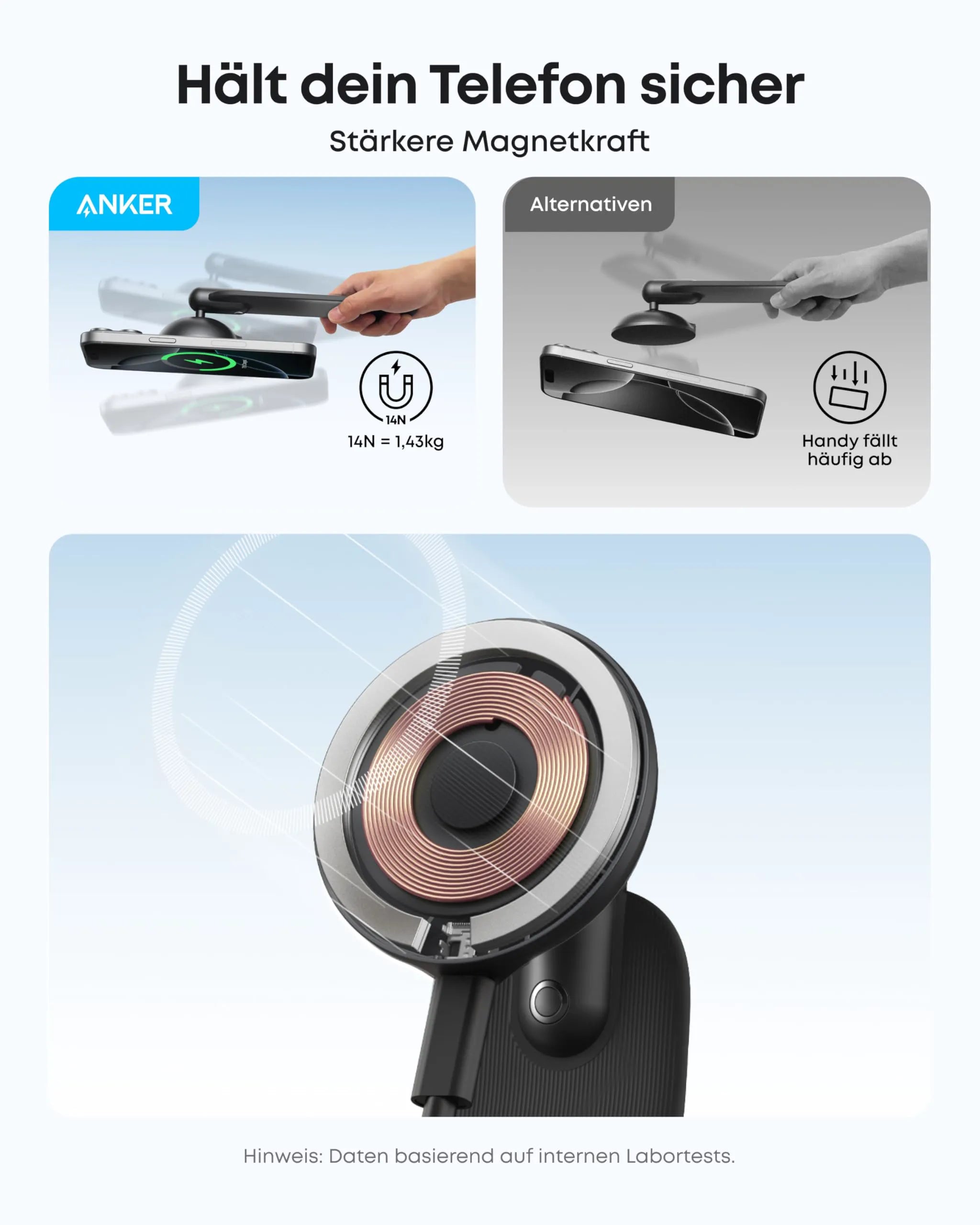 Anker Nano Wireless Car Charger (Magnetic, Detachable Charging Pad)