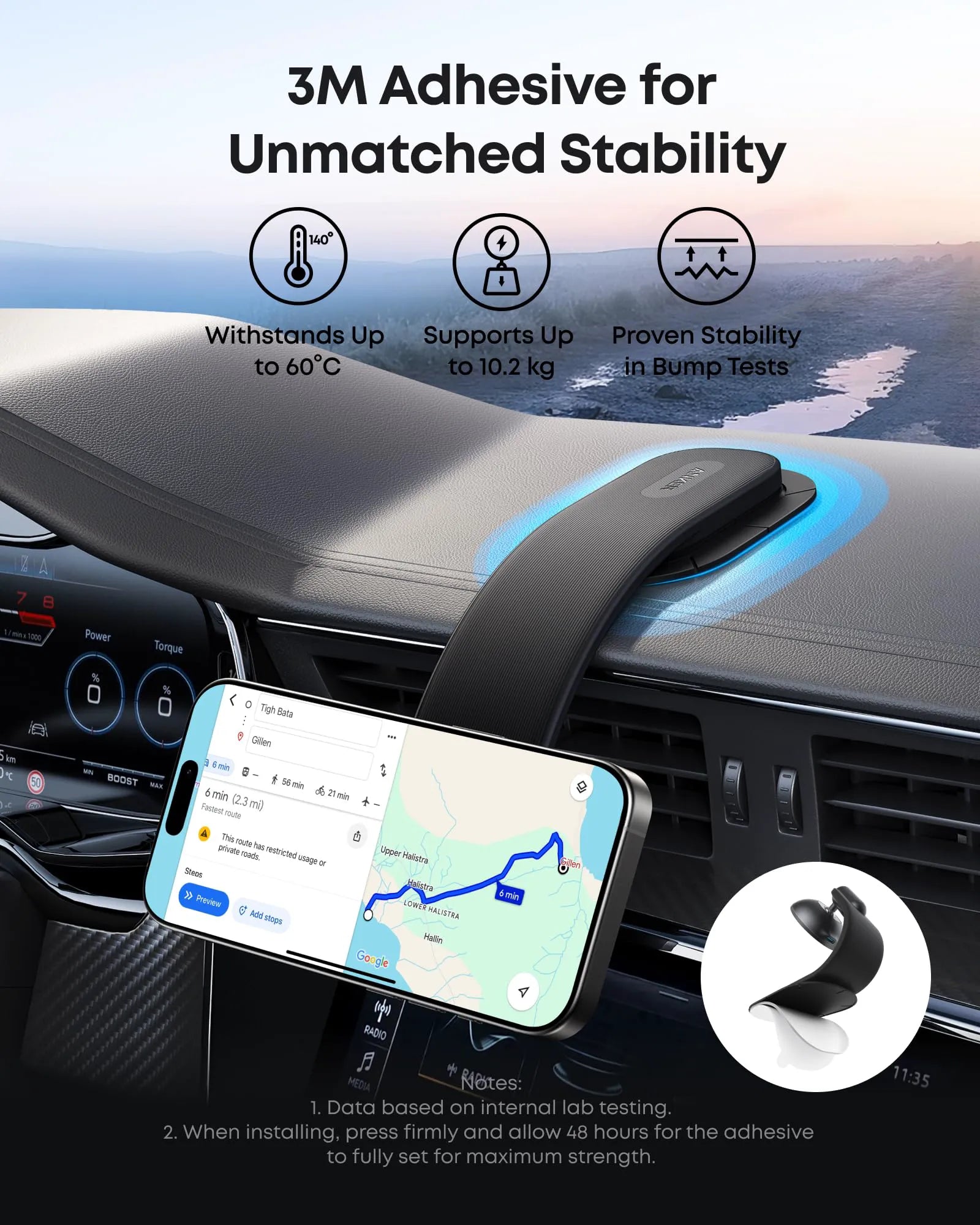Anker Nano Wireless Car Charger with Magnetic Detachable Pad