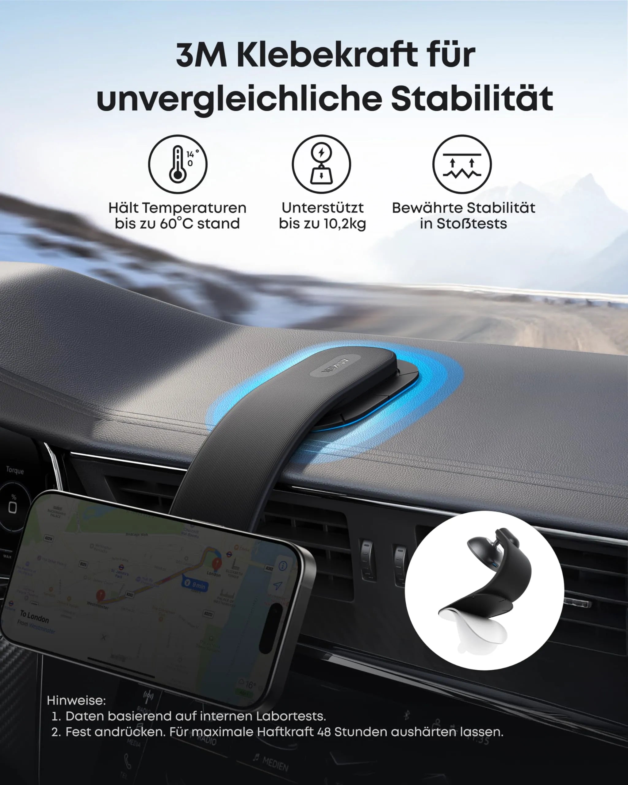 Anker Nano Wireless Car Charger (Magnetic, Detachable Charging Pad)