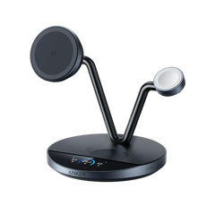 Anker Prime Wireless Charging Station (3-in-1 Stand) + Anker Charger (100W, 3 Ports, Smart Display) with USB-C Cable
