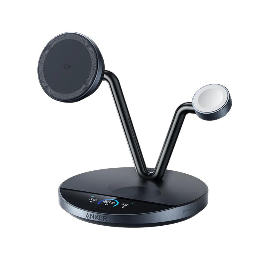 Anker Prime 3-in-1 Wireless Charging Station with MagGo, AirCool, and Dock Stand